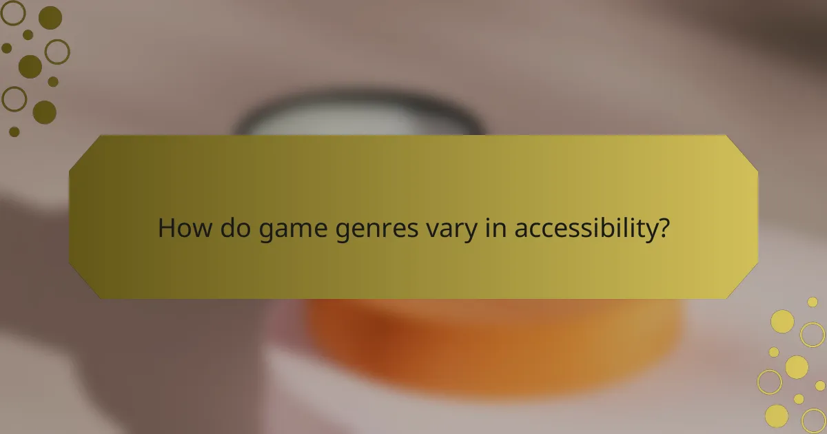 How do game genres vary in accessibility?
