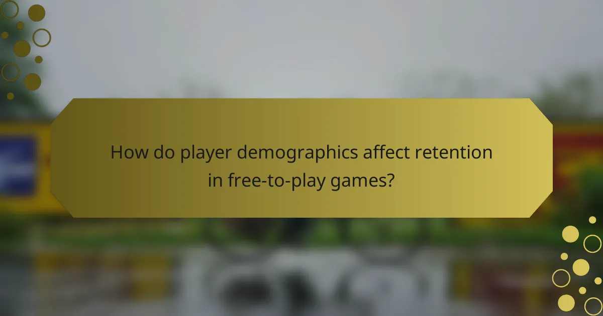 How do player demographics affect retention in free-to-play games?