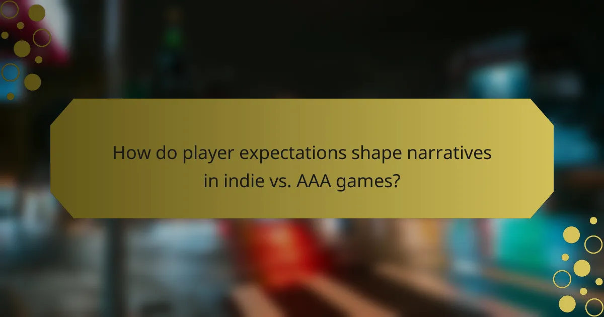 How do player expectations shape narratives in indie vs. AAA games?