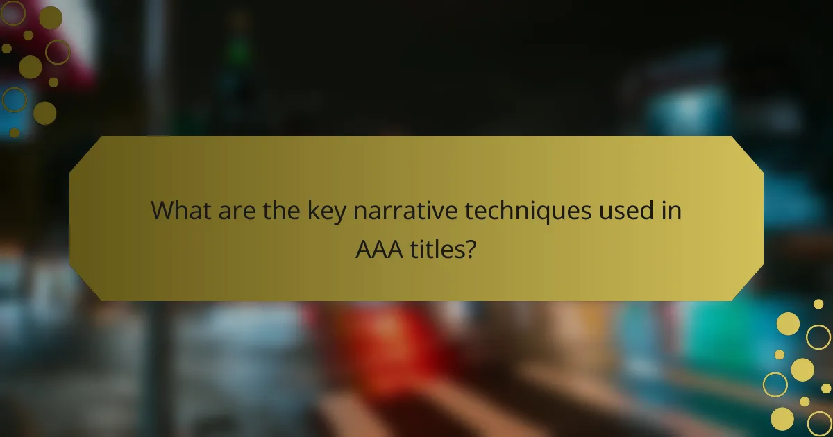 What are the key narrative techniques used in AAA titles?