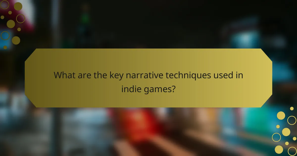 What are the key narrative techniques used in indie games?