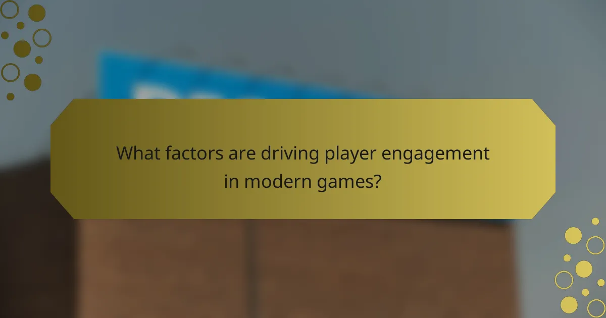 What factors are driving player engagement in modern games?